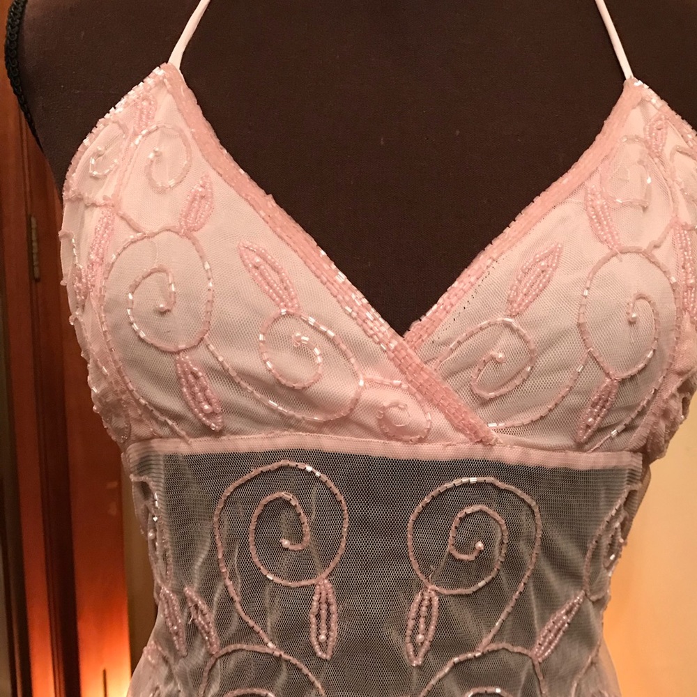 Pink bead embellished crop top. Summer sizzle!!!